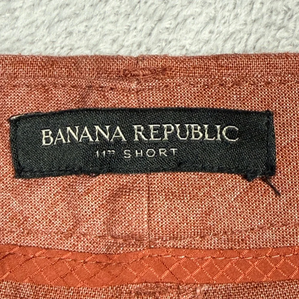 Banana Republic Linen Shorts Mens 44 Rust Orange 11